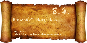 Baczkó Hargitta névjegykártya